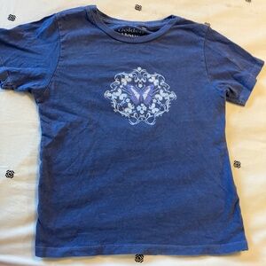 Pacsun Blue butterfly baby tee